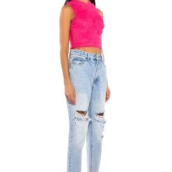 FUZZY MOOD SLEEVELESS TOP -helmut shop fuzzy mood sleeveless top fuchsia 3 3