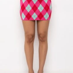 GET A CLUE KNIT MINI SKIRT -helmut shop get a clue knit mini skirt pink multi 2 2