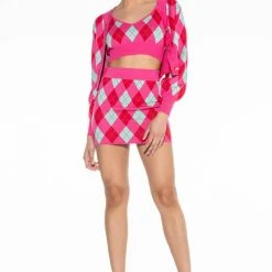 GET A CLUE KNIT MINI SKIRT -helmut shop get a clue knit mini skirt pink multi 6 6