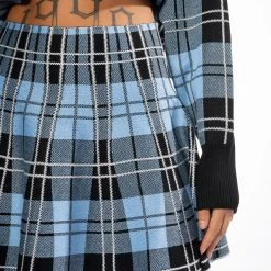 GIANNA KNIT MINI SKIRT -helmut shop gianna knit mini skirt blue multi 9 9