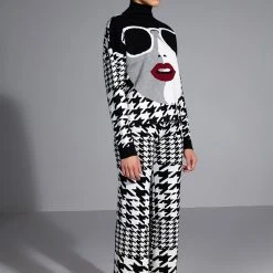 GIANNA KNIT RELAXED PANT -helmut shop gianna knit relaxed pant black white 3 3