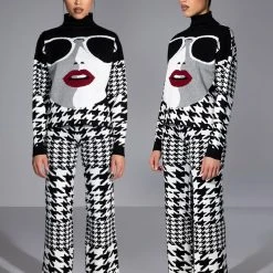 GIANNA KNIT RELAXED PANT -helmut shop gianna knit relaxed pant black white 4 4