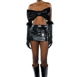 GIFT FOR YOU TUBE TOP AND GLOVES SET -helmut shop gift for you tube top and gloves set black 6 6 c1