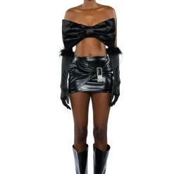 GIFT FOR YOU TUBE TOP AND GLOVES SET -helmut shop gift for you tube top and gloves set black 7 7 c1