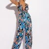 GIRL PLEASE WIDE LEG JUMPSUIT -helmut shop girl please wide leg jumpsuit blue multi 1 1