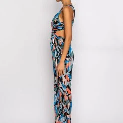GIRL PLEASE WIDE LEG JUMPSUIT -helmut shop girl please wide leg jumpsuit blue multi 3 3