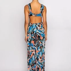 GIRL PLEASE WIDE LEG JUMPSUIT -helmut shop girl please wide leg jumpsuit blue multi 4 4