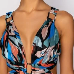 GIRL PLEASE WIDE LEG JUMPSUIT -helmut shop girl please wide leg jumpsuit blue multi 5 5