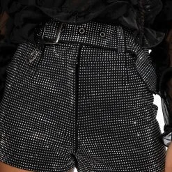 GLAM FOR DAYS RHINESTONE SHORTS 18 GLAM FOR DAYS RHINESTONE SHORTS -helmut shop glam for days rhinestone shorts black 8 8