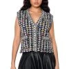 GLAM LIFE ONLY GEM SWEATER VEST -helmut shop glam life only gem sweater vest black multi 1 1