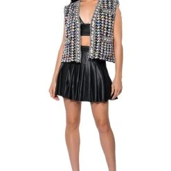 GLAM LIFE ONLY GEM SWEATER VEST -helmut shop glam life only gem sweater vest black multi 3 3