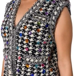 GLAM LIFE ONLY GEM SWEATER VEST -helmut shop glam life only gem sweater vest black multi 7 7