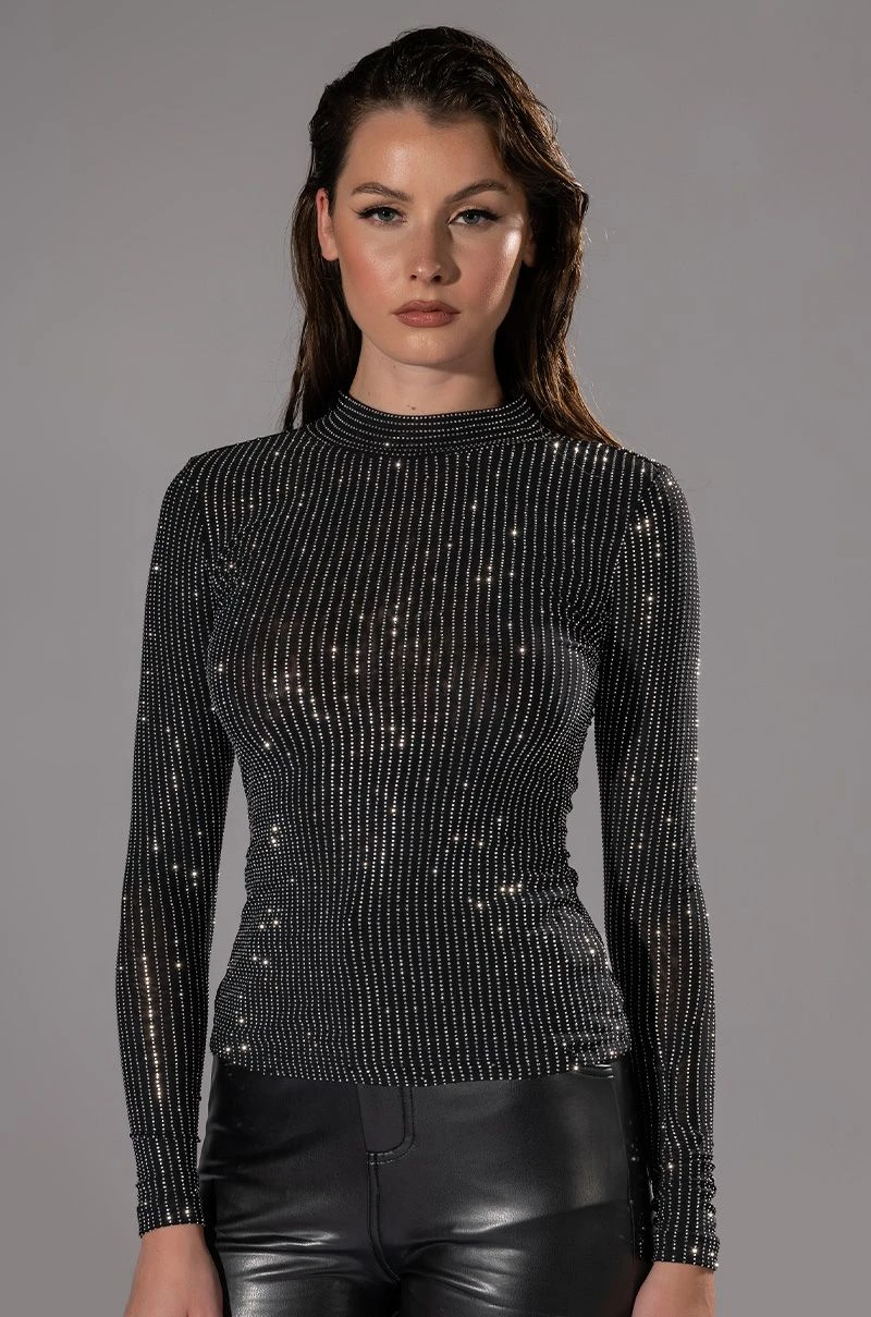 GLITZ LONG SLEEVE MESH TOP 3 GLITZ LONG SLEEVE MESH TOP