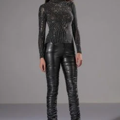 GLITZ LONG SLEEVE MESH TOP 10 GLITZ LONG SLEEVE MESH TOP -helmut shop glitz long sleeve mesh top black 2 2