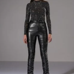 GLITZ LONG SLEEVE MESH TOP 11 GLITZ LONG SLEEVE MESH TOP -helmut shop glitz long sleeve mesh top black 3 3