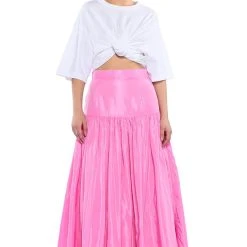 GO TO TOWN MAXI SKIRT -helmut shop go to town maxi skirt pink 3 3 c1