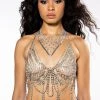 GODDESS RHINESTONE TOP -helmut shop goddess rhinestone top silver 1 1