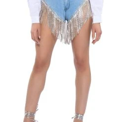 GONNA LOVE ME WATERFALL RHINESTONE DENIM SHORT