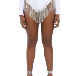 GONNA LOVE ME WATERFALL RHINESTONE DENIM SHORT -helmut shop gonna love me waterfall rhinestone denim short white 1 1 c1 c1 c1 c1