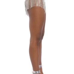 GONNA LOVE ME WATERFALL RHINESTONE DENIM SHORT -helmut shop gonna love me waterfall rhinestone denim short white 8 8 c1 c1