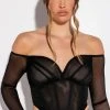 GOOD 4 U LONG SLEEVE MESH BUSTIER -helmut shop good 4 u long sleeve mesh bustier black 1 1 c1
