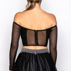 GOOD 4 U LONG SLEEVE MESH BUSTIER 13 GOOD 4 U LONG SLEEVE MESH BUSTIER -helmut shop good 4 u long sleeve mesh bustier black 5 5 c1
