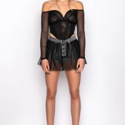 GOOD 4 U LONG SLEEVE MESH BUSTIER 15 GOOD 4 U LONG SLEEVE MESH BUSTIER -helmut shop good 4 u long sleeve mesh bustier black 7 7 c1