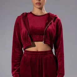 GRETCHEN CROPPED TANK TOP -helmut shop gretchen cropped tank top dark red 2 2