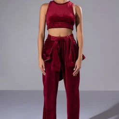 GRETCHEN CROPPED TANK TOP -helmut shop gretchen cropped tank top dark red 3 3