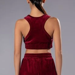 GRETCHEN CROPPED TANK TOP -helmut shop gretchen cropped tank top dark red 7 7