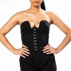 GRETEL STRAPLESS CORSET IN BLACK -helmut shop gretel strapless corset in black black 2 2