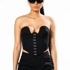 GRETEL STRAPLESS CORSET IN BLACK -helmut shop gretel strapless corset in black black 6 6