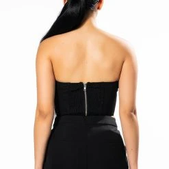 GRETEL STRAPLESS CORSET IN BLACK -helmut shop gretel strapless corset in black black 8 8