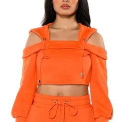 GUILTY BY ASSOCIATION CROPPED OFF THE SHOULDER SWEATSHIRT