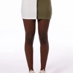 HALF N HALF ZIPPER SKIRT -helmut shop half n half zipper skirt white multi 5 5