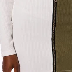 HALF N HALF ZIPPER SKIRT -helmut shop half n half zipper skirt white multi 9 9