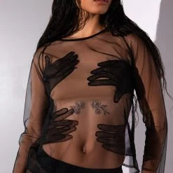 HANDS ON ME MESH TOP -helmut shop hands on me mesh top black 2 2