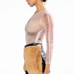 HANDS ON ME PRINTED MESH BODYSUIT -helmut shop hands on me printed mesh bodysuit black brown 5 5