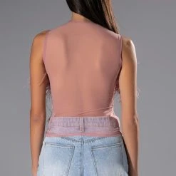 HAPPILY EVER AFTER SLEEVELESS FEATHER TOP IN BLUSH -helmut shop happily ever after sleeveless feather top in blush blush 7 7 c1