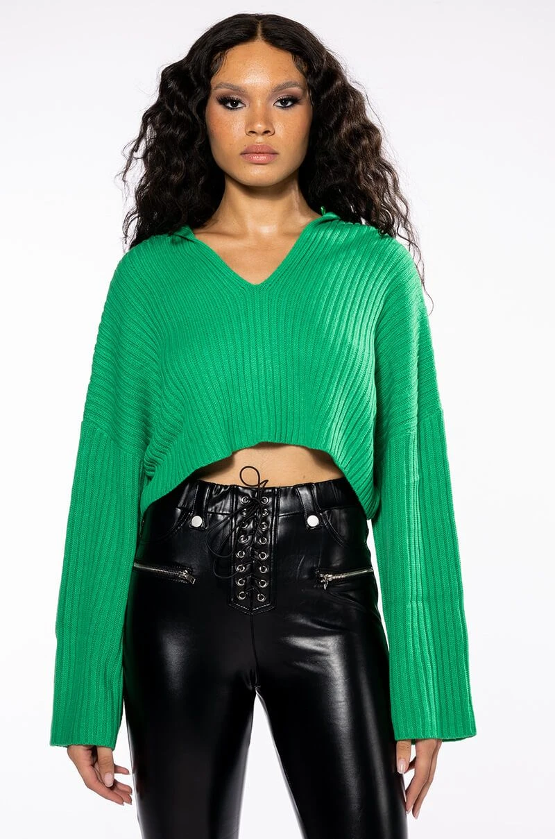 HAPPY GO LUCKY HOODED CROPPED SWEATER 7 HAPPY GO LUCKY HOODED CROPPED SWEATER - Image 5