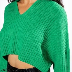 HAPPY GO LUCKY HOODED CROPPED SWEATER 18 HAPPY GO LUCKY HOODED CROPPED SWEATER -helmut shop happy go lucky hooded cropped sweater green 8 8