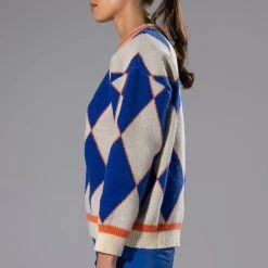 HATE THE GAME OVERSIZED SWEATER -helmut shop hate the game oversized sweater navy multi 6 6