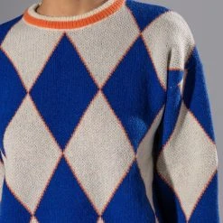 HATE THE GAME OVERSIZED SWEATER -helmut shop hate the game oversized sweater navy multi 8 8