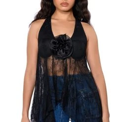 HAYDEN BABY DOLL LACE CAMISOLE -helmut shop hayden baby doll lace camisole black 1 1 c1