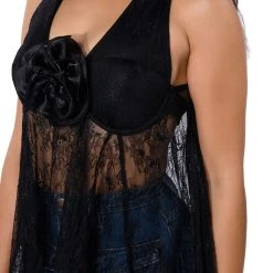 HAYDEN BABY DOLL LACE CAMISOLE -helmut shop hayden baby doll lace camisole black 6 6 c1