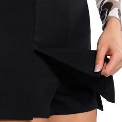 HE SAID SHE SAID SLIT DETAIL MINI SKORT -helmut shop he said she said slit detail mini skort black 8 8