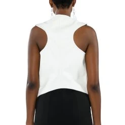 HEART IN THE HIGHLANDS WESTERN FAUX LEATHER VEST -helmut shop heart in the highlands western faux leather vest white black 10 10