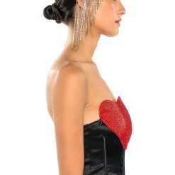 HEART ON FOR YOU CORSET TOP -helmut shop heart on for you corset top black multi 7 7