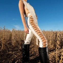 helmut shop -helmut shop henny pu split vest ivory 2 2