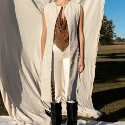 HENNY PU SPLIT VEST -helmut shop henny pu split vest ivory 4 4